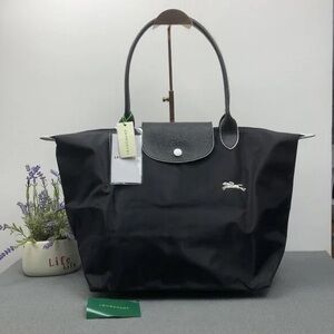 Longchamp Le Pliage Original Large Shoulder Nylon Bag Tote IN NEW BLACK